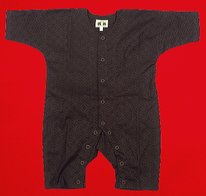 義若オリジナルのお祭りロンパース 七宝織り こげ茶